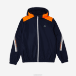 Lacoste מעיל קפוצ'ון פוליאסטר ממוחזר טניס DZ4D0D379 כחול כהה כתום לבן ag4 גברים - Image 4