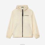 Lacoste מעיל קפוצ'ון קצר עם רוכסן DZ4D0D382 לבן שחור aj8 גברים - Image 4