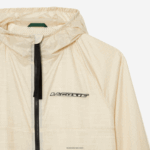 Lacoste מעיל קפוצ'ון קצר עם רוכסן DZ4D0D382 לבן שחור aj8 גברים - Image 6