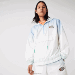 Lacoste מעיל רוח חי קליל DZ4D0D1280 כחול לבן טורקיז 3ux גברים - Image 2