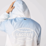 Lacoste מעיל רוח חי קליל DZ4D0D1280 כחול לבן טורקיז 3ux גברים - Image 3