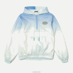 Lacoste מעיל רוח חי קליל DZ4D0D1280 כחול לבן טורקיז 3ux גברים - Image 6