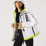 Lacoste מעיל רוח ניילון DZ4D0D2621 לבן צהוב ug5 נשים - Image 2