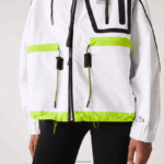 Lacoste מעיל רוח ניילון DZ4D0D2621 לבן צהוב ug5 נשים - Image 7