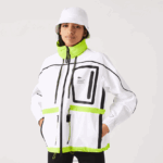 Lacoste מעיל רוח ניילון DZ4D0D2621 לבן צהוב ug5 נשים - Image 9