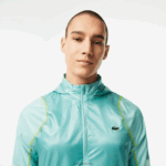 Lacoste מעיל רוח עם ברדס עמיד למים ספורט DZ4D0D1 מנטה br8 גברים - Image 2