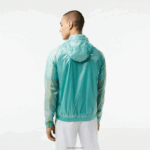 Lacoste מעיל רוח עם ברדס עמיד למים ספורט DZ4D0D1 מנטה br8 גברים - Image 3