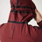 Lacoste מעיל רוכסן קל עם כיתוב ברדס DZ4D0D1283 בורדו zs1 גברים - Image 8