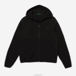 Lacoste מעיל רוכסן קל עם כיתוב ברדס DZ4D0D1284 שחור 031 גברים - Image 4