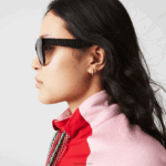 Lacoste משקפי שמש סגלגלים מעור קרוקו אצטט DZ4D0D2920 שחור מט 001 נשים - Image 2