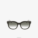 Lacoste משקפי שמש סגלגלים מעור קרוקו אצטט DZ4D0D2920 שחור מט 001 נשים - Image 3