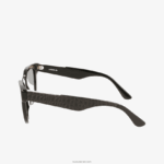 Lacoste משקפי שמש סגלגלים מעור קרוקו אצטט DZ4D0D2920 שחור מט 001 נשים - Image 5