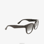 Lacoste משקפי שמש סגלגלים מעור קרוקו אצטט DZ4D0D2920 שחור מט 001 נשים - Image 7
