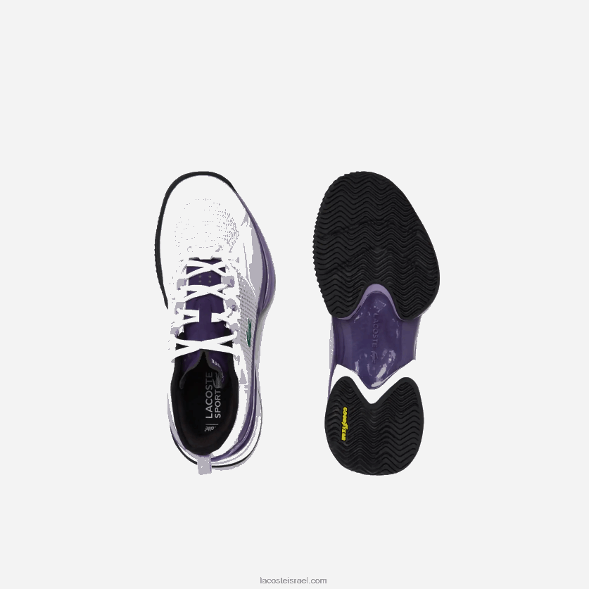Lacoste נעלי טניס ag-lt21 ultra textile DZ4D0D2756 לבן וסגול z54 נשים - Image 4