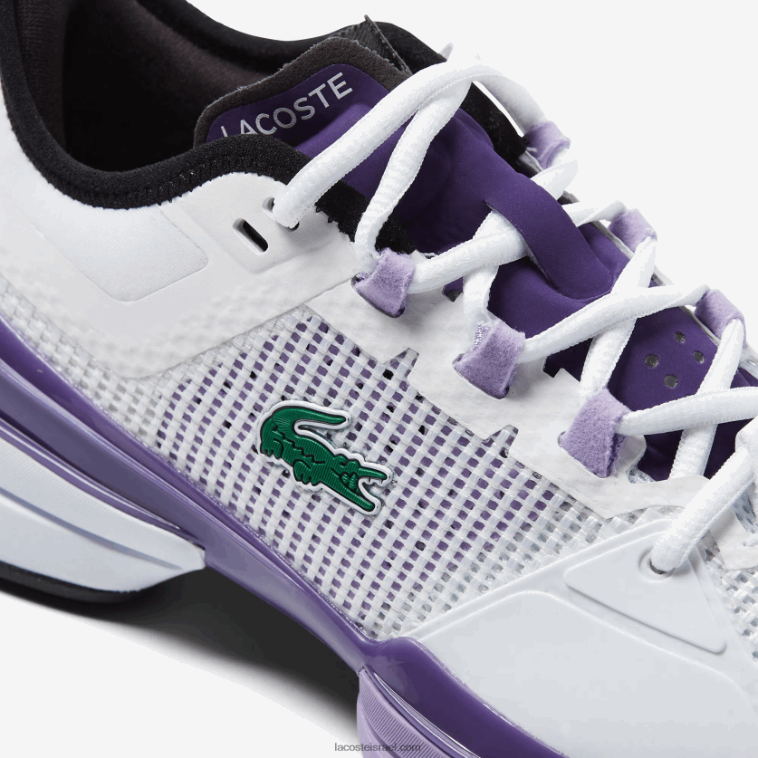 Lacoste נעלי טניס ag-lt21 ultra textile DZ4D0D2756 לבן וסגול z54 נשים - Image 6
