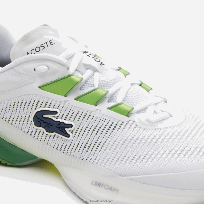 Lacoste נעלי טניס ag-lt23 ultra textile DZ4D0D2689 לבן/ירוק 082 נשים - Image 6
