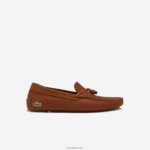 Lacoste נעלי נהיגה משובצות מעור ציצית טייס DZ4D0D1843 מסטיק חום 524 גברים