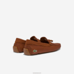 Lacoste נעלי נהיגה משובצות מעור ציצית טייס DZ4D0D1843 מסטיק חום 524 גברים - Image 3