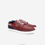 Lacoste נעלי סירה בצבע סינתטי של bayliss deck DZ4D0D1784 בורדו לבן 2h2 גברים - Image 2