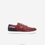 Lacoste נעלי סירה בצבע סינתטי של bayliss deck DZ4D0D1784 בורדו לבן 2h2 גברים