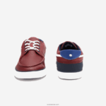 Lacoste נעלי סירה בצבע סינתטי של bayliss deck DZ4D0D1784 בורדו לבן 2h2 גברים - Image 5