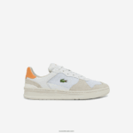 Lacoste נעלי סניקרס זמש וטקסטיל בגזרת perf-shot DZ4D0D2750 כתום לבן 1u2 נשים