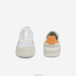 Lacoste נעלי סניקרס זמש וטקסטיל בגזרת perf-shot DZ4D0D2750 כתום לבן 1u2 נשים - Image 5