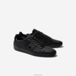 Lacoste נעלי סניקרס מעור מחורר של chaymon DZ4D0D1711 שחור 02h גברים - Image 2