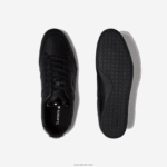 Lacoste נעלי סניקרס מעור מחורר של chaymon DZ4D0D1711 שחור 02h גברים - Image 4