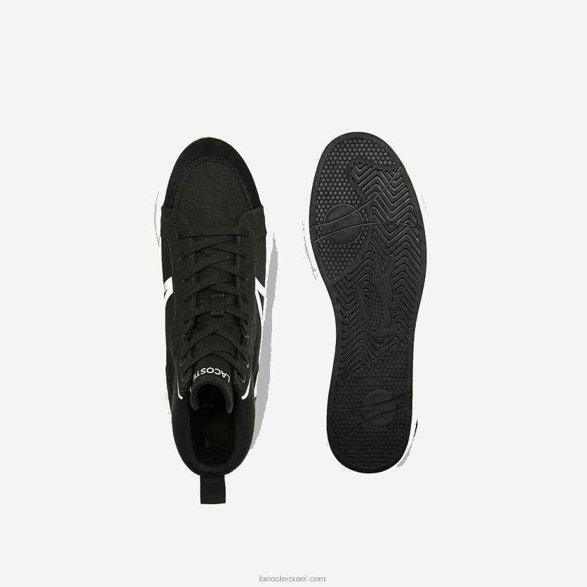 Lacoste נעלי ספורט אמצע בד l004 DZ4D0D1804 שחור ולבן 312 גברים - Image 4