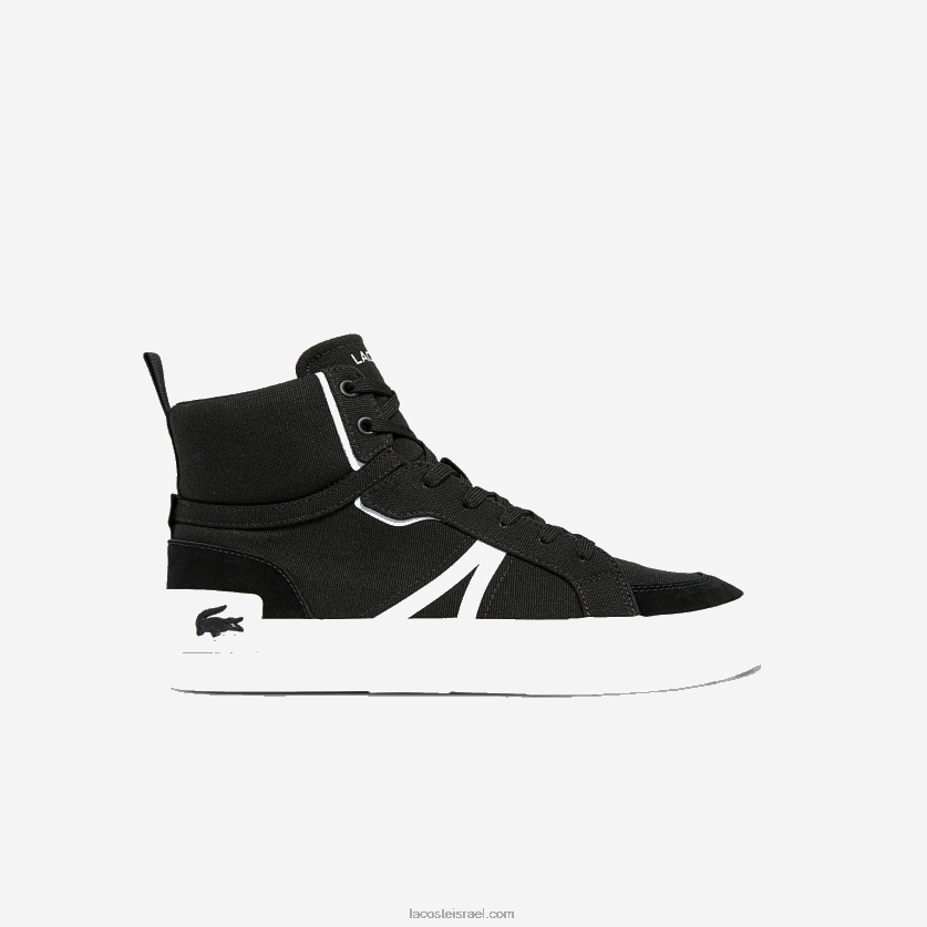 Lacoste נעלי ספורט אמצע בד l004 DZ4D0D1804 שחור ולבן 312 גברים - Image 1