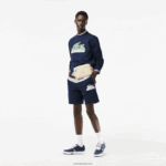 Lacoste נעלי ספורט בגווני עור l001 DZ4D0D1829 נייבי ולבן 092 גברים - Image 7