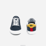 Lacoste נעלי ספורט בדגש עור powercourt DZ4D0D1884 צהוב נייבי 2 מ"ר גברים - Image 5