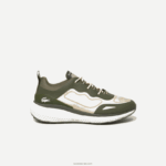 Lacoste נעלי ספורט טקסטיל אקטיביות 4851 DZ4D0D1887 ירוק כהה & אוף לבן 1x3 גברים