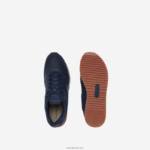 Lacoste נעלי ספורט טקסטיל ועור של שותף DZ4D0D1712 מסטיק חיל הים gu1 גברים - Image 4