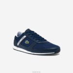 Lacoste נעלי ספורט טקסטיל ועור של menerva DZ4D0D1699 נייבי ולבן 092 גברים