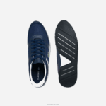 Lacoste נעלי ספורט טקסטיל ועור של menerva DZ4D0D1699 נייבי ולבן 092 גברים - Image 4