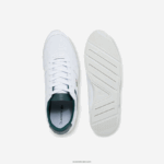 Lacoste נעלי ספורט טקסטיל ועור של menerva DZ4D0D1700 לבן וירוק כהה 1r5 גברים - Image 4
