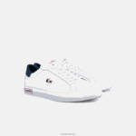 Lacoste נעלי ספורט טריקולור מעור powercourt DZ4D0D1858 לבן/צי ואדום 407 גברים - Image 2