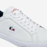 Lacoste נעלי ספורט טריקולור מעור powercourt DZ4D0D1858 לבן/צי ואדום 407 גברים - Image 6