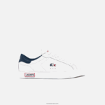 Lacoste נעלי ספורט טריקולור מעור powercourt DZ4D0D2704 לבן/צי ואדום 407 נשים