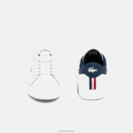 Lacoste נעלי ספורט טריקולור מעור powercourt DZ4D0D2704 לבן/צי ואדום 407 נשים - Image 5