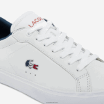 Lacoste נעלי ספורט טריקולור מעור powercourt DZ4D0D2704 לבן/צי ואדום 407 נשים - Image 6