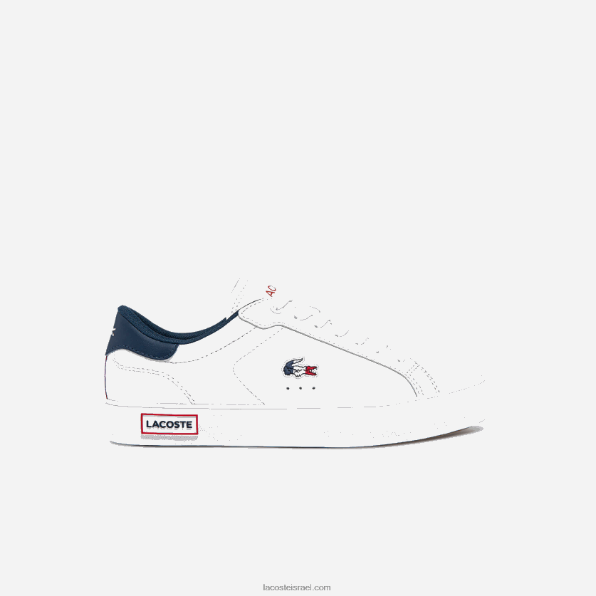 lacoste_d7a0d7a2d79cd799_d7a1d7a4d795d7a8d798_d798d7a8d799d7a7d795d79cd795d7a8_d79ed7a2d795d7a8_powercourt_dz4d0d2704_d79cd791d79f_.png Lacoste נעלי ספורט טריקולור מעור powercourt DZ4D0D2704 לבן/צי ואדום 407 נשים - Image 1