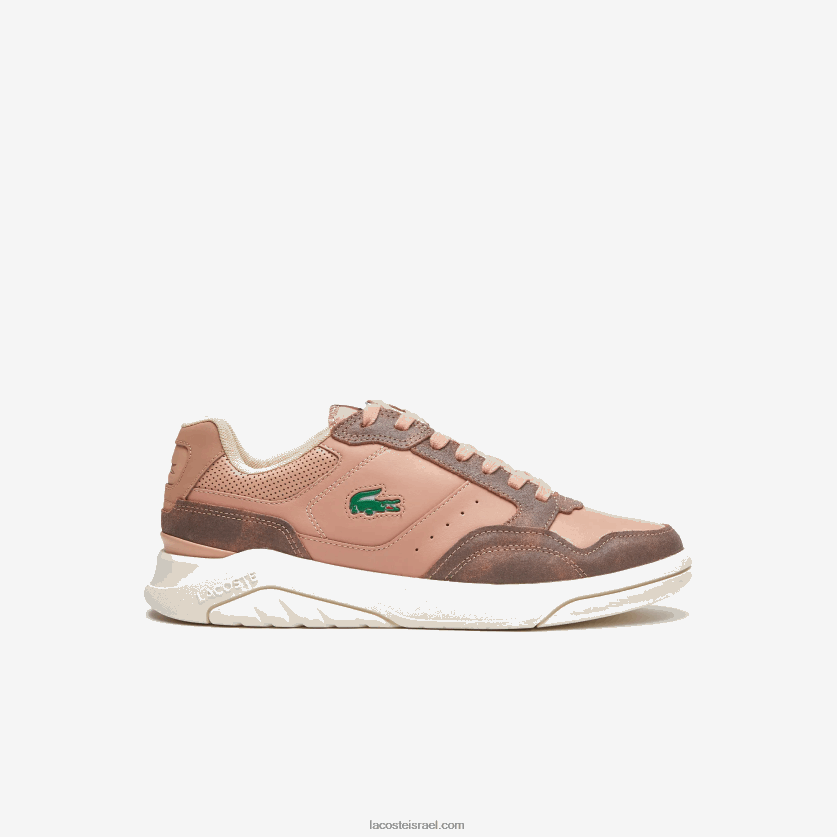 Lacoste נעלי ספורט לוקס מעור game advance DZ4D0D1902 חום לבן 2c3 גברים - Image 1