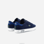 Lacoste נעלי ספורט מנוגדות בצבע עור powercourt DZ4D0D1900 נייבי ואוף לבן j18 גברים - Image 3