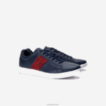 Lacoste נעלי ספורט מסוג carnaby evo מעור וזמש DZ4D0D1717 חיל הים ואדום כהה 5a5 גברים - Image 2