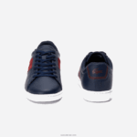 Lacoste נעלי ספורט מסוג carnaby evo מעור וזמש DZ4D0D1717 חיל הים ואדום כהה 5a5 גברים - Image 4