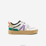Lacoste נעלי ספורט מסוג l002 עור וזמש בצבע פופ DZ4D0D2741 לבן/ירוק 082 נשים