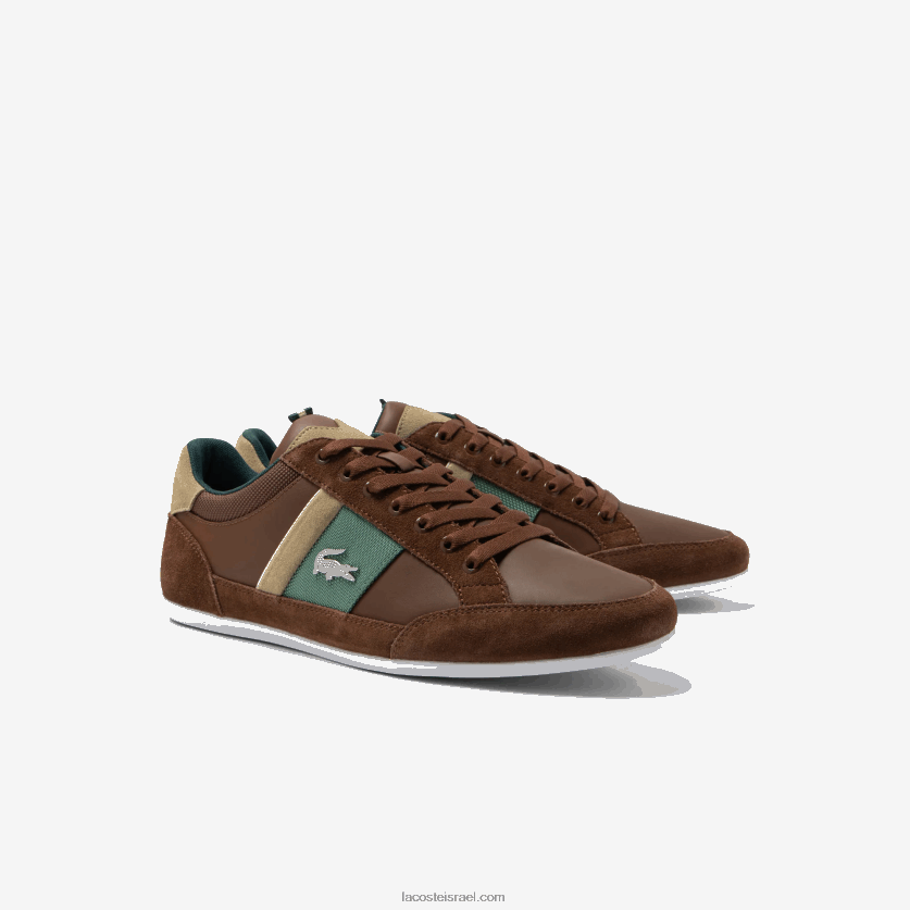 Lacoste נעלי ספורט מעור chaymon DZ4D0D1736 חום ירוק כהה 2a1 גברים - Image 2